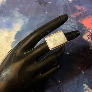 Rectangular Moonstone Sterling Silver Ring Size 8